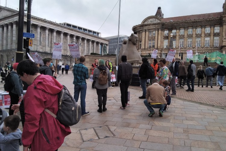 Protest in Victoria Square by the Socialist Party