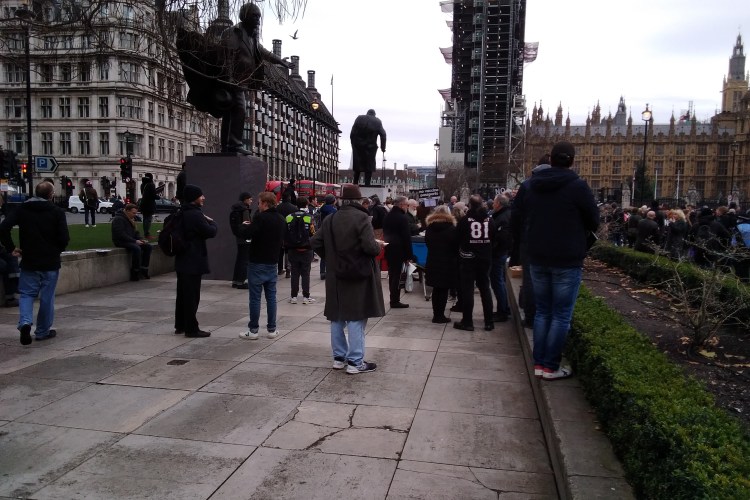 Protesters in Parliament Square London